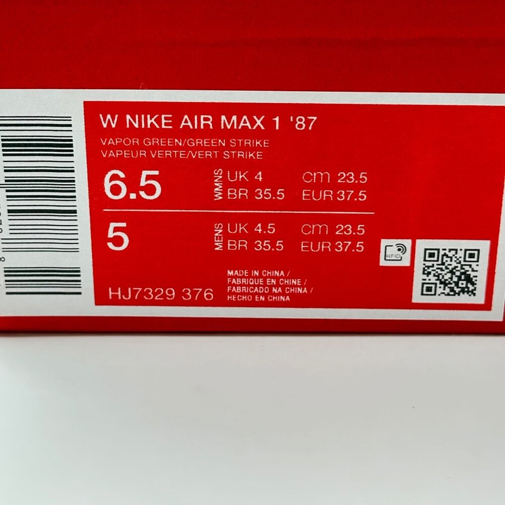 Women's Nike Air Max 1 '87 Vapor Green HJ7329-376 Size 6.5 - Picture 12 of 12